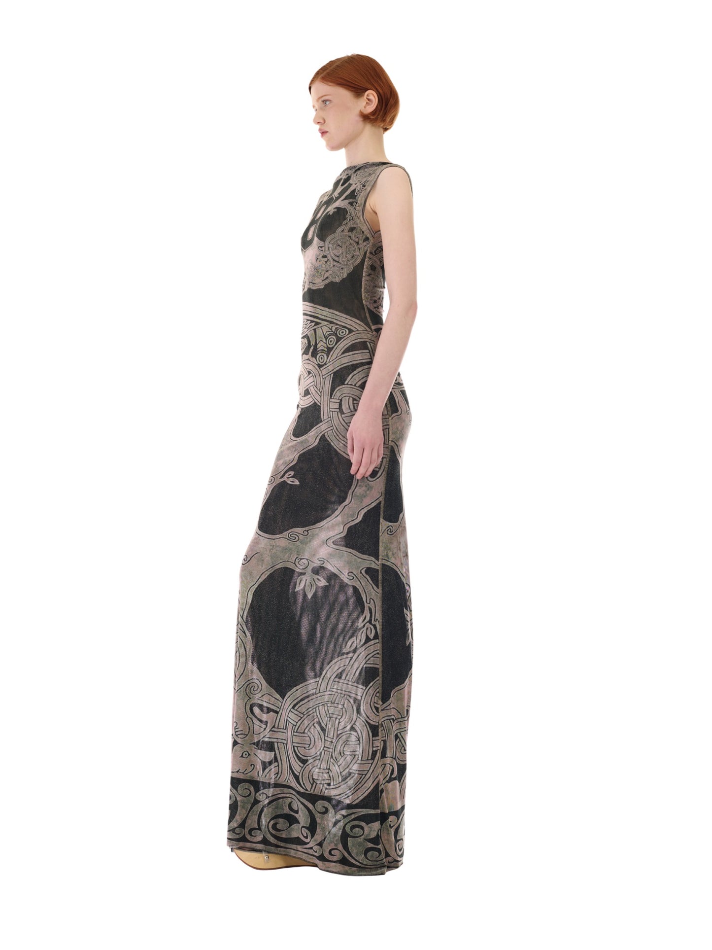 Mesh Maxi Gown Black