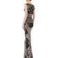 Mesh Maxi Gown Black