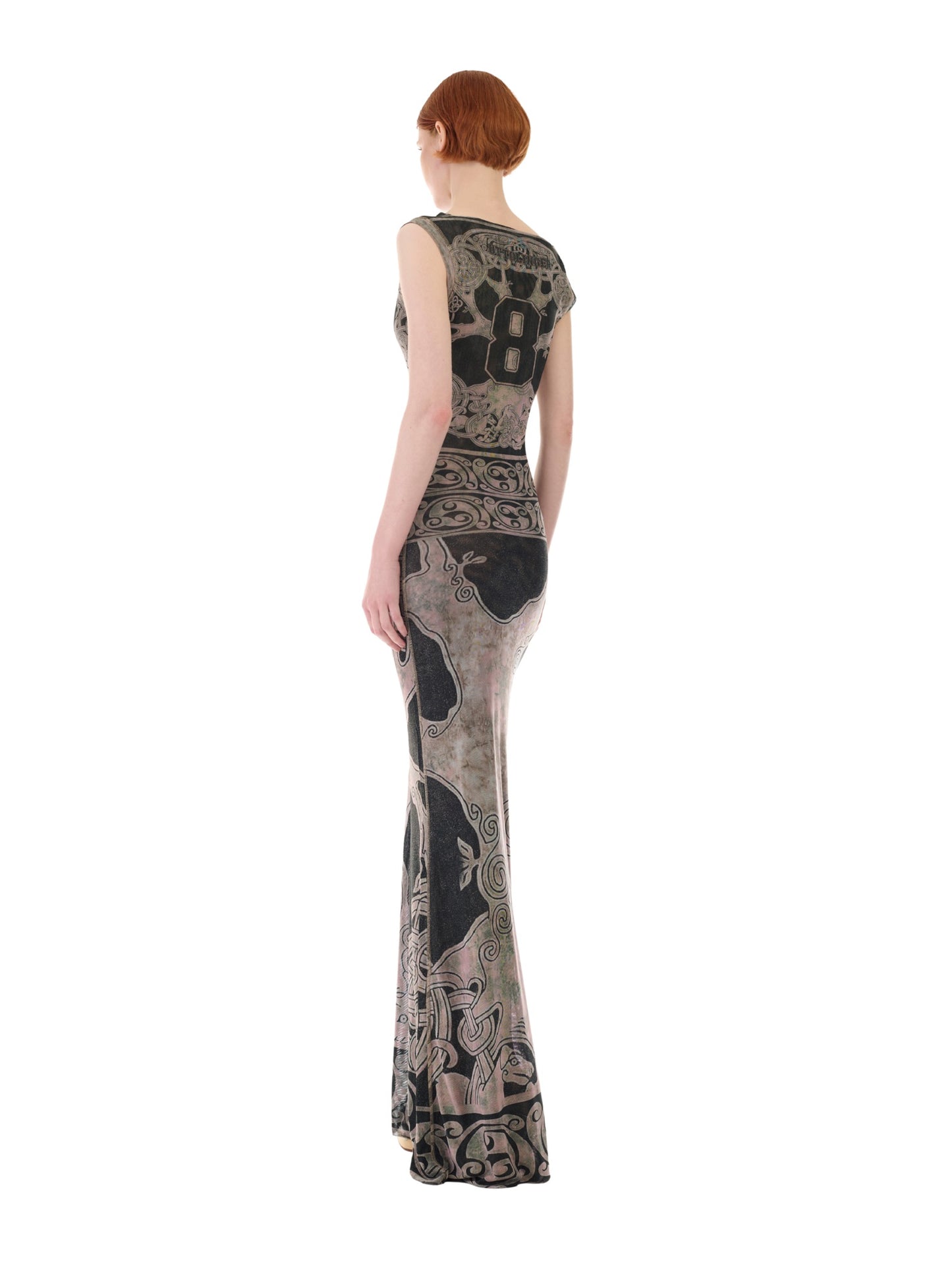 Mesh Maxi Gown Black