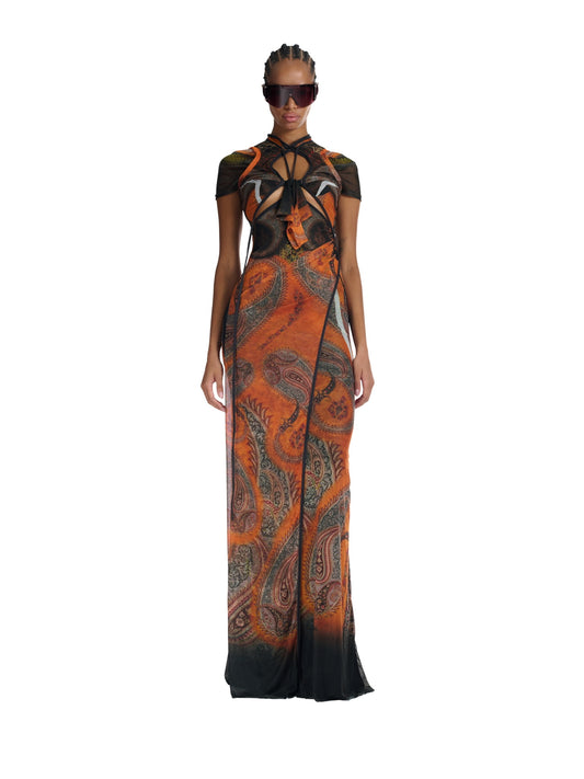 Mesh Dragonfly Gown Orange