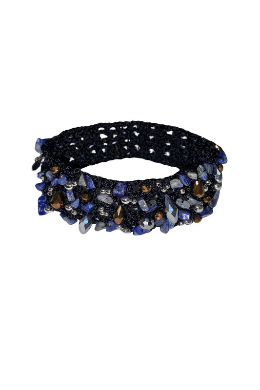 The Crochet Pearl Chocker in Blue