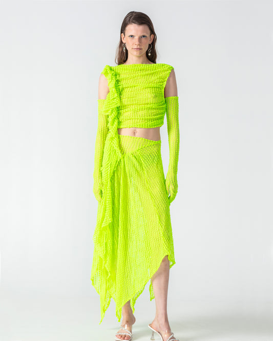 The Neon Frill Top