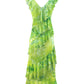 Frill Maxi Dress in Electric Tide