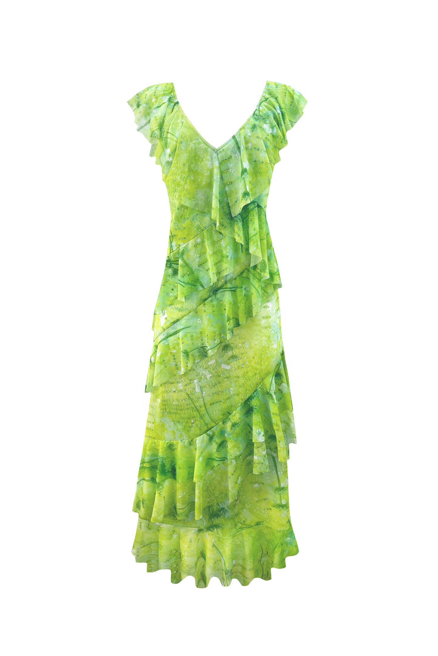 Frill Maxi Dress in Electric Tide
