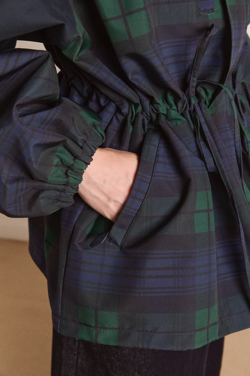 Liu Raincoat Navy Check