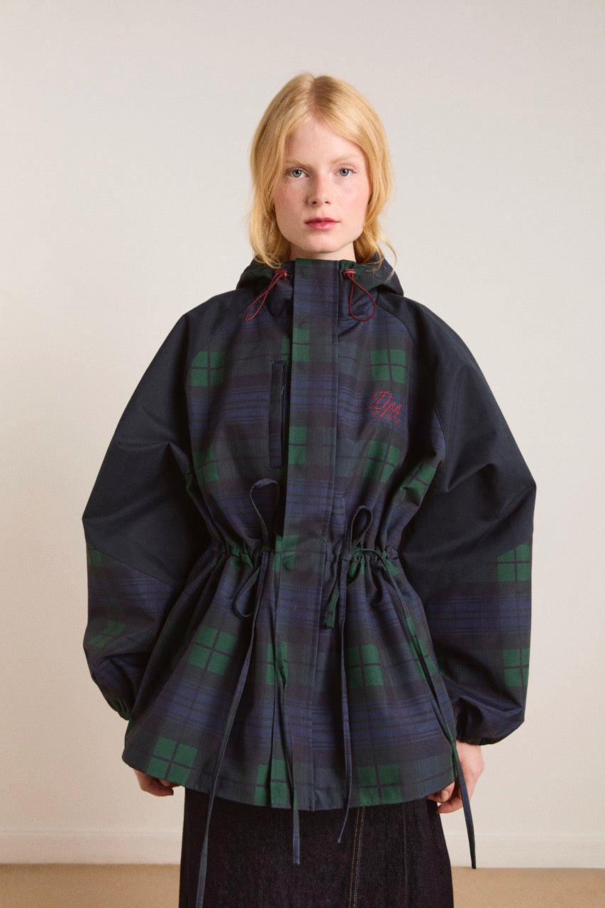 Liu Raincoat Navy Check