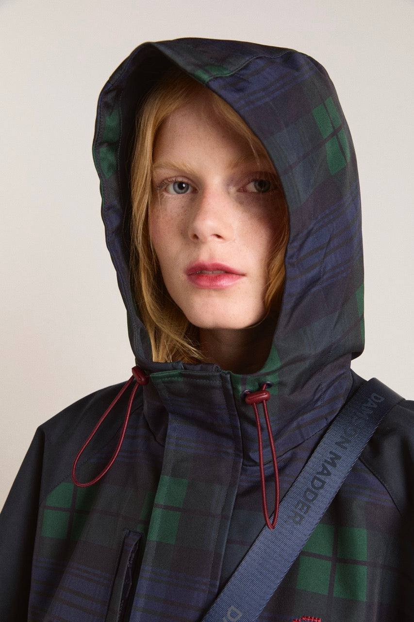 Liu Raincoat Navy Check