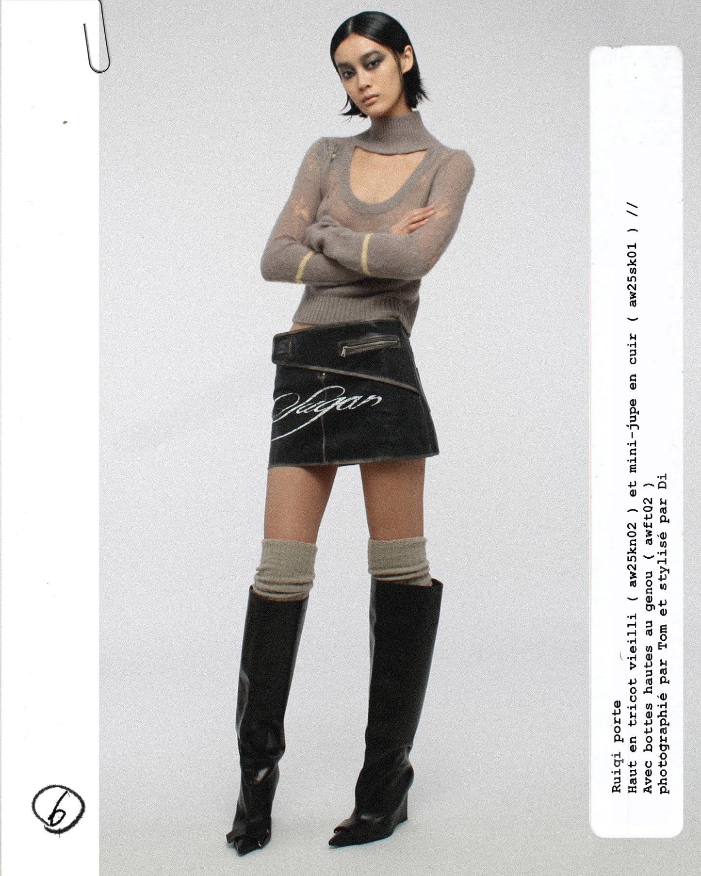 Distressed Slim Fit Turtleneck Sweater
