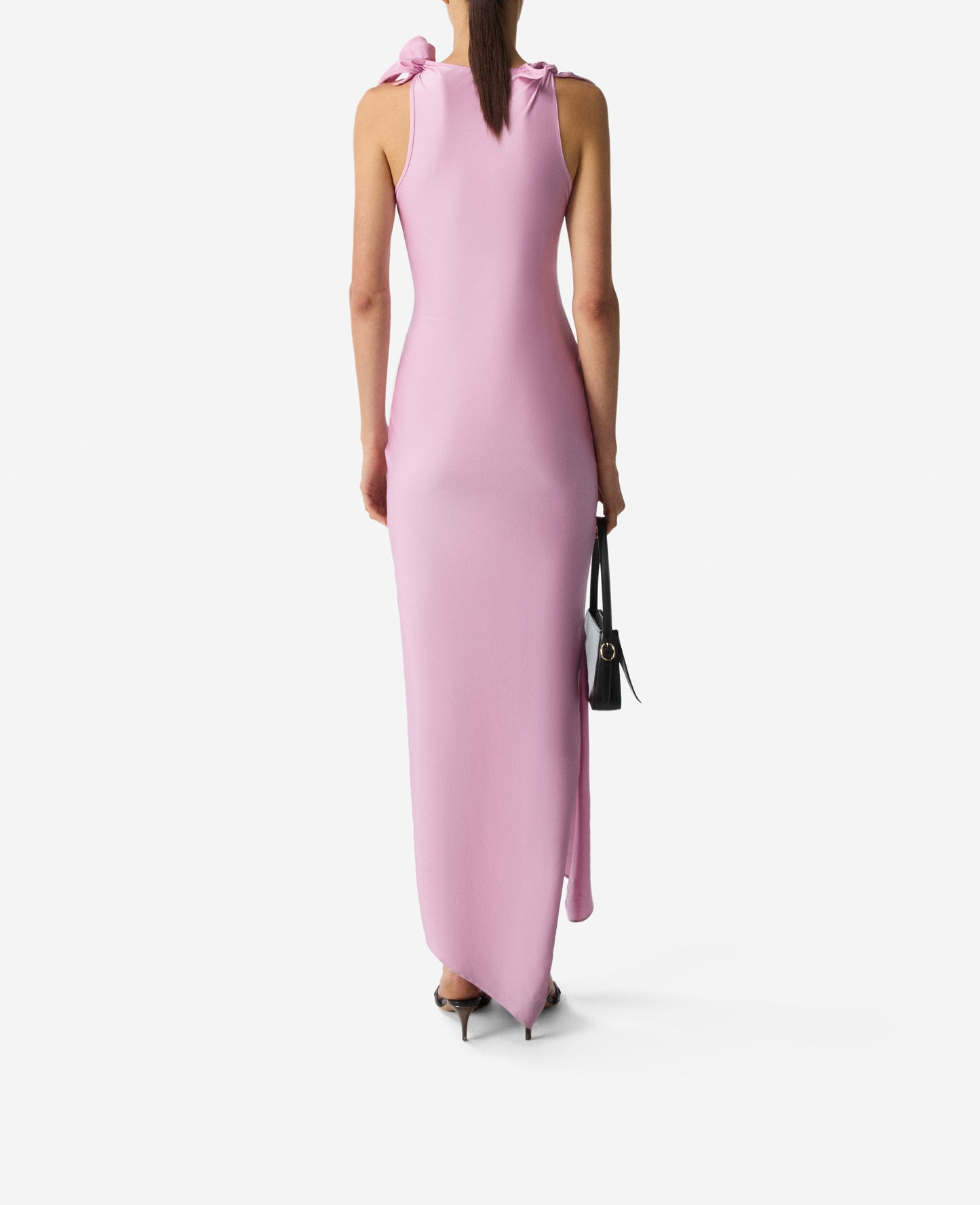 Asymmetric Flower Gown Pink