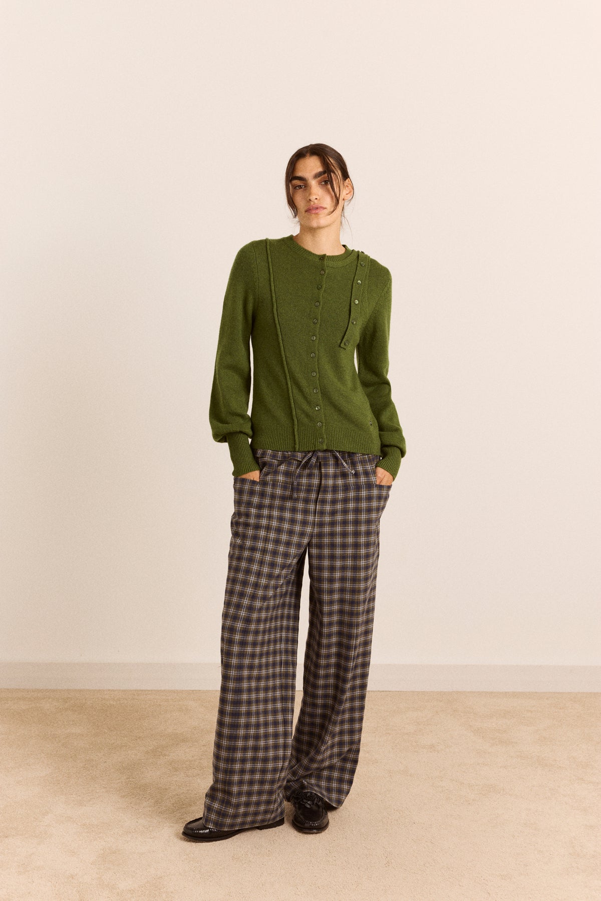 Marla Wool Cashmere Blend Cardigan - Green