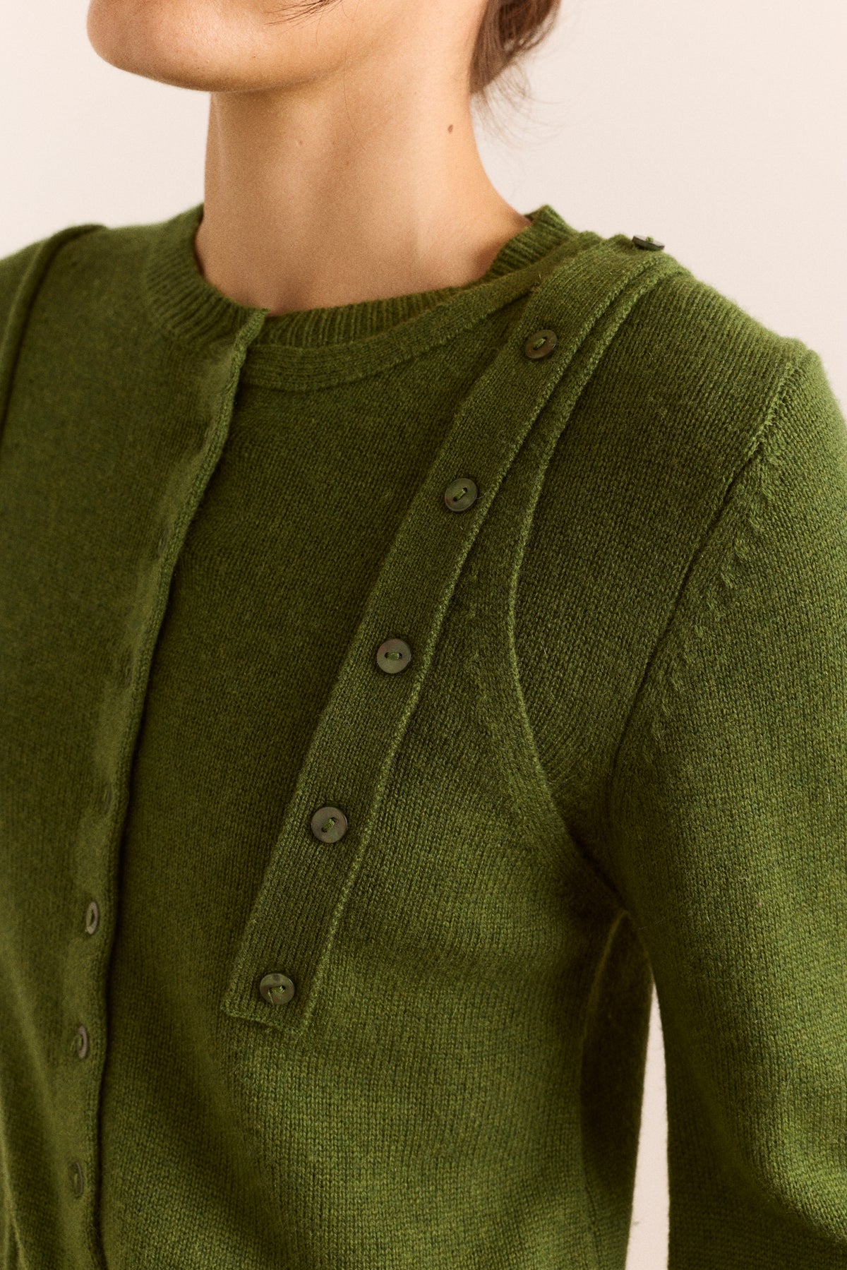 Marla Wool Cashmere Blend Cardigan - Green