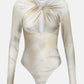 Twisted Cut-Out Jersey Bodysuit - Bone