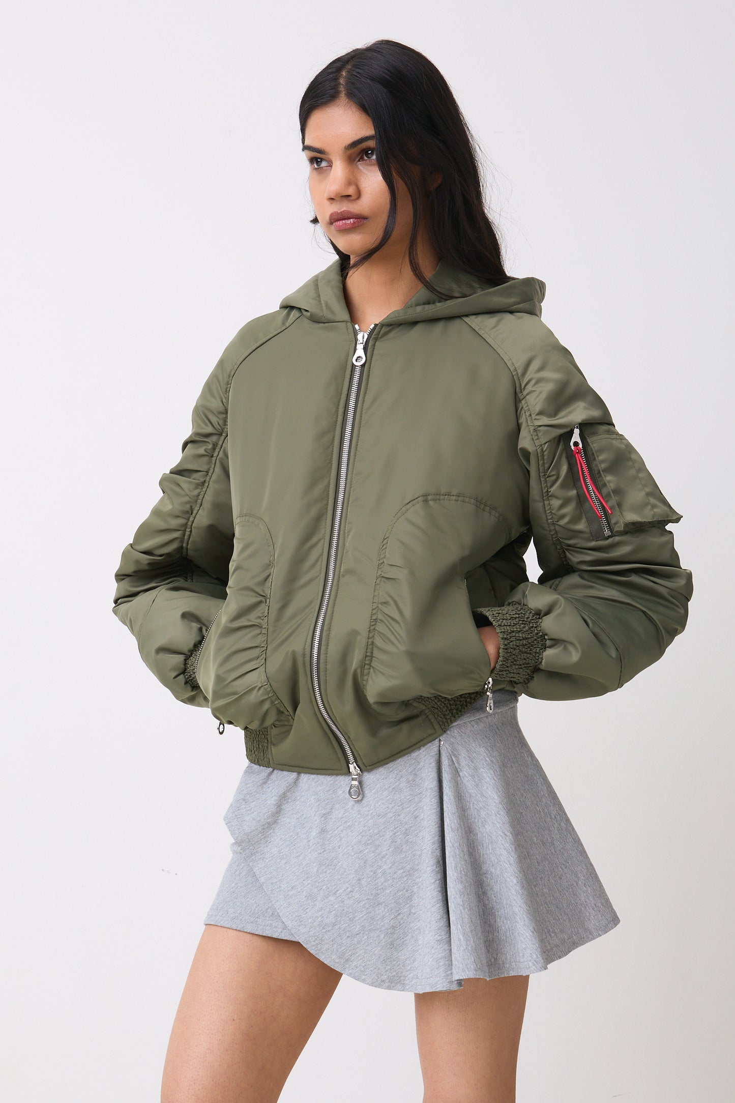 Penny Spring Bomber Jacket Moss