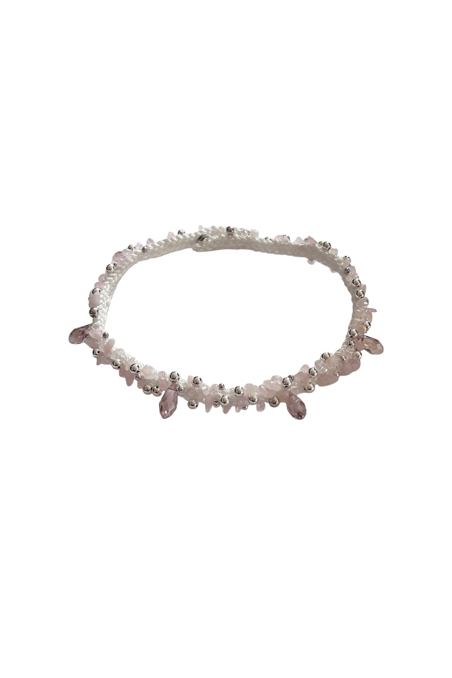 The Crochet Pearl Choker in Pink Seashell