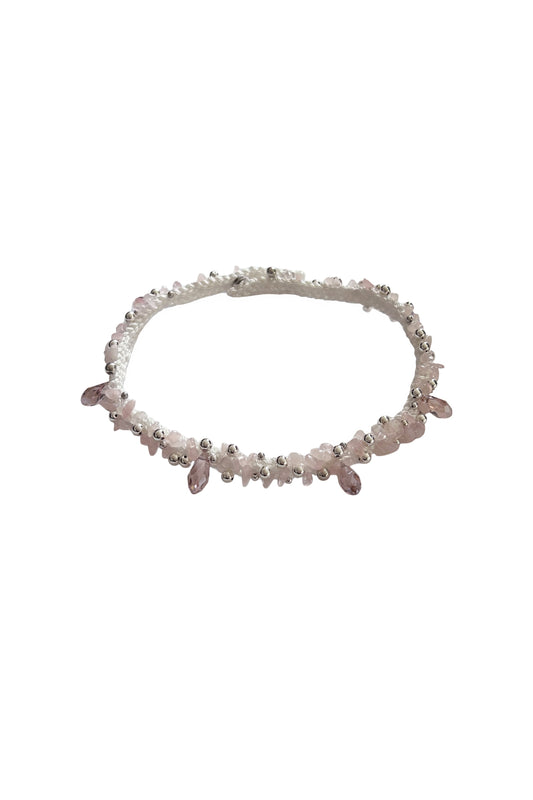 The Crochet Pearl Choker in Pink Seashell