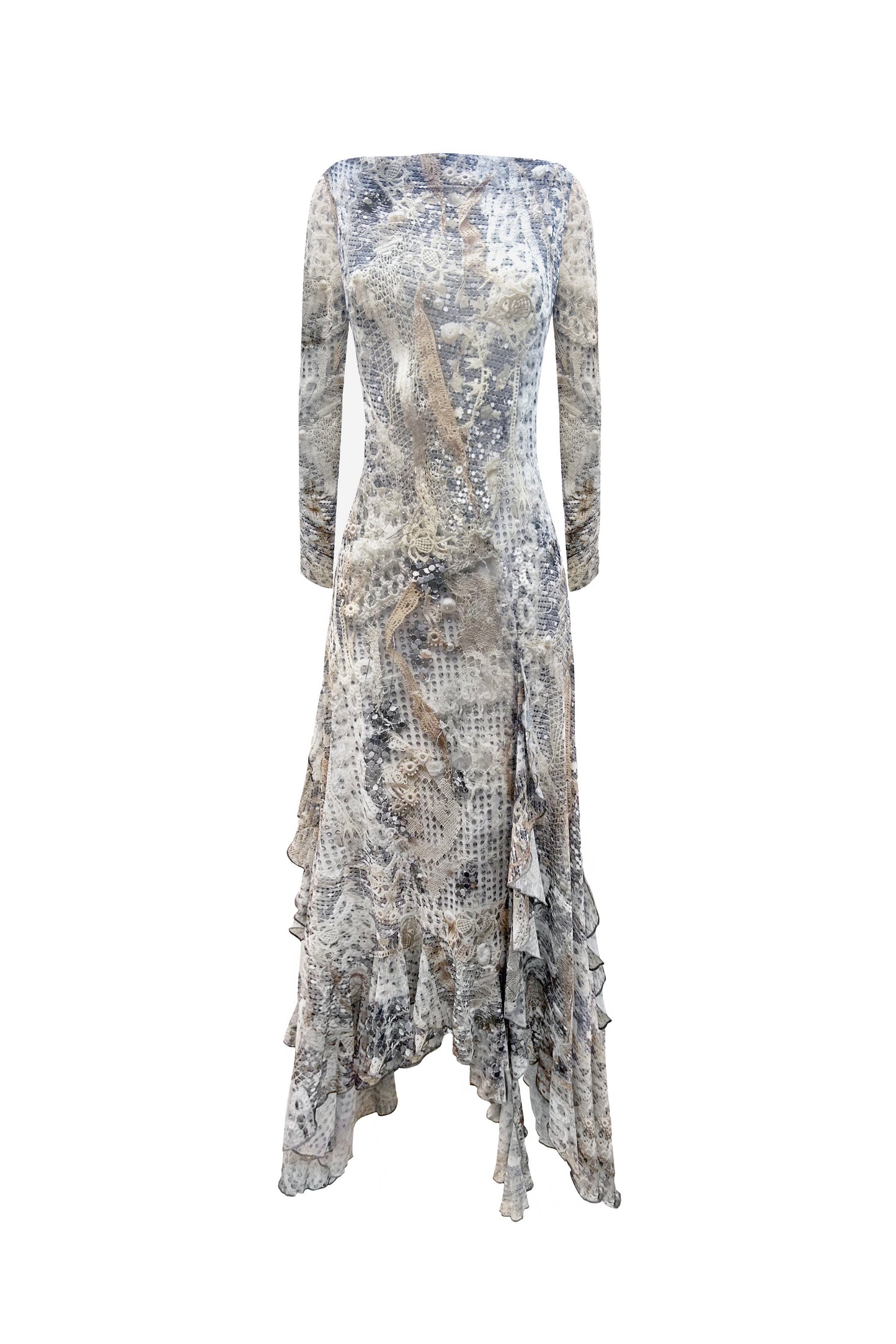 The Butterfly Dress in Silver Current