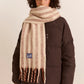 Brushed Fluffy Scarf - Chocolate & Ecru Stripe