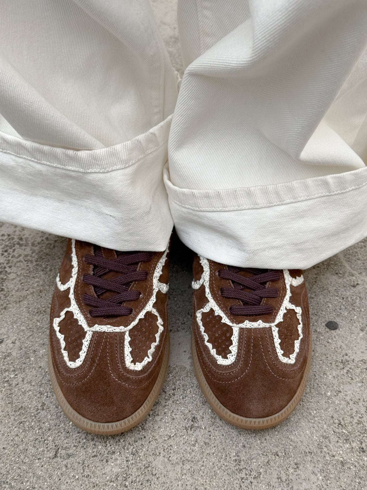 Tb.490 Crochet Chocolate Leather Sneakers