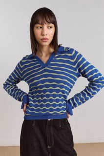 Silvia Polo Jumper - Blue/Mint