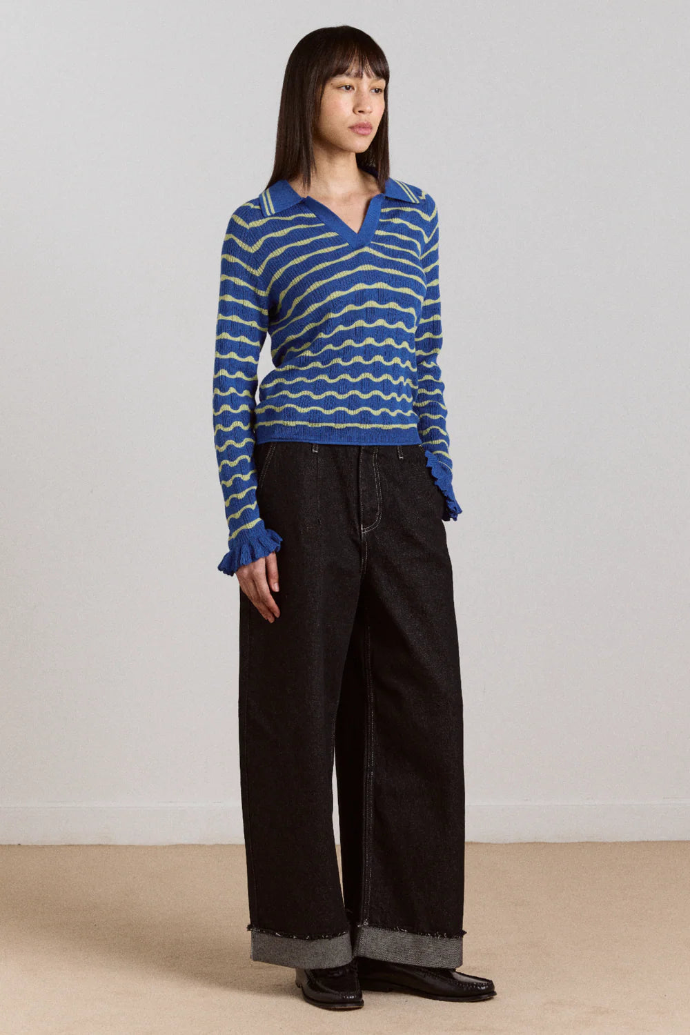 Silvia Polo Jumper - Blue/Mint