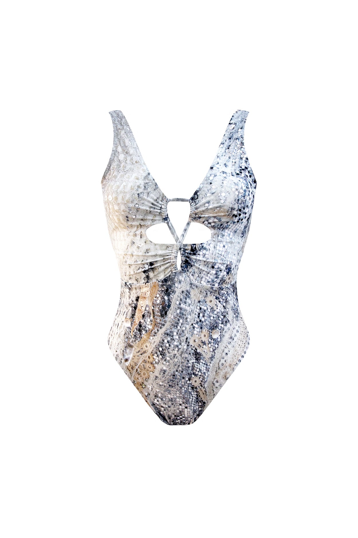 The Knot Swimsuit in Silver Current