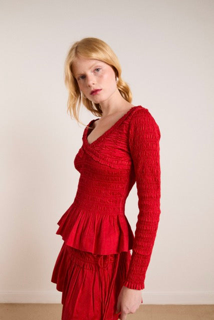 Suri Shirred Blouse