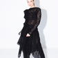 The Frill Top in Black Lace