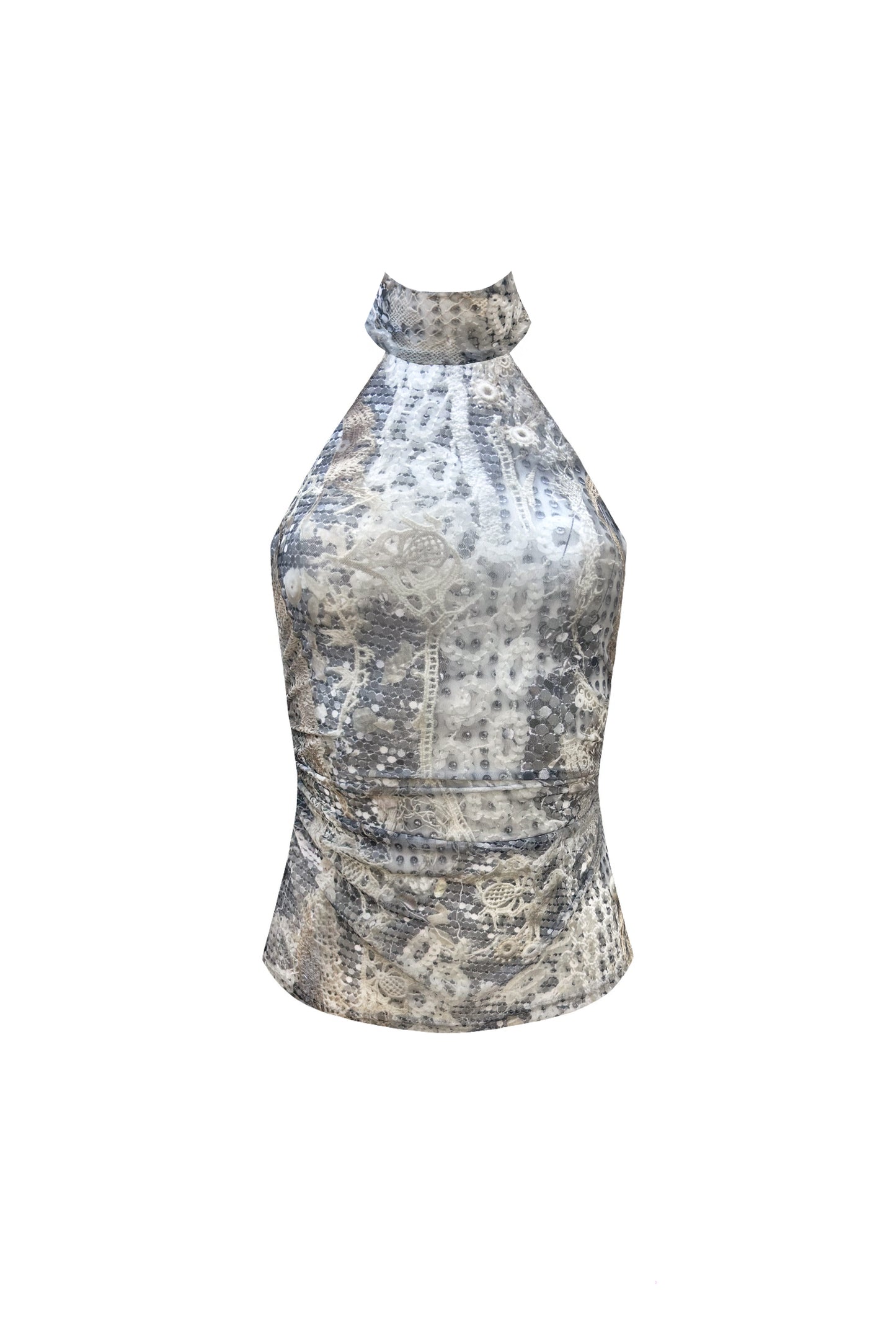 The Halter Top in Silver Current