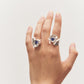 Cobra Ring Silver Blue