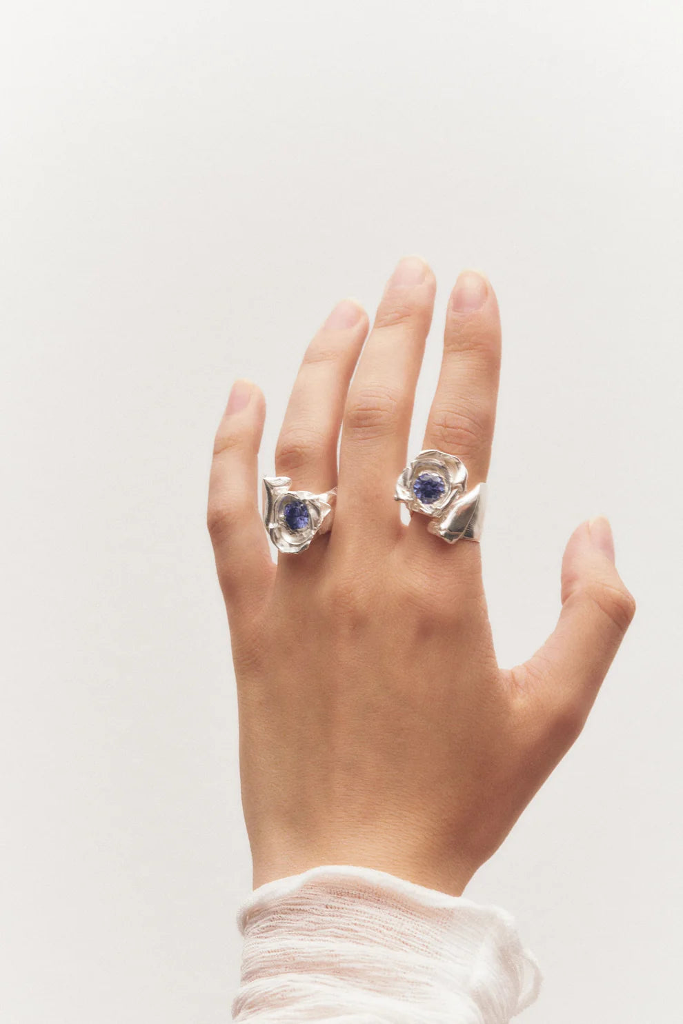 Cobra Ring Silver Blue