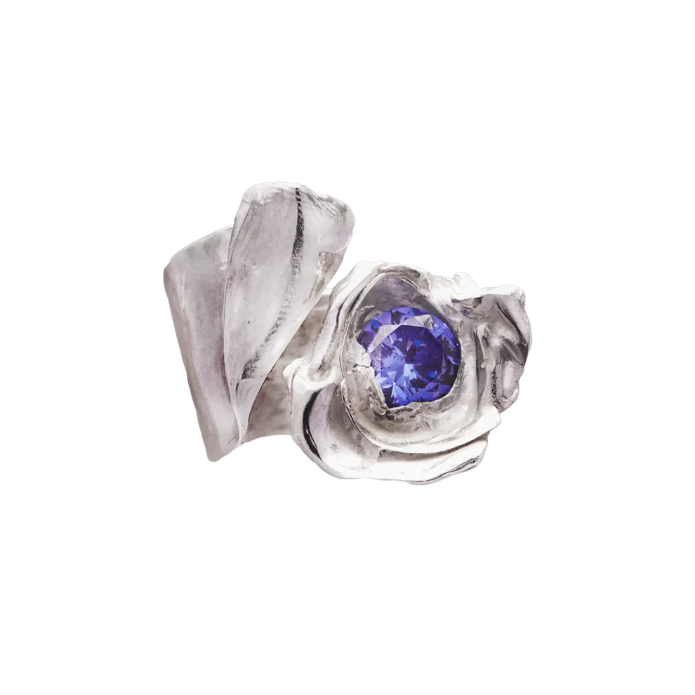 Cobra Ring Silver Blue