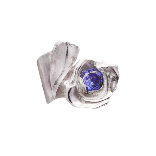 Cobra Ring Silver Blue