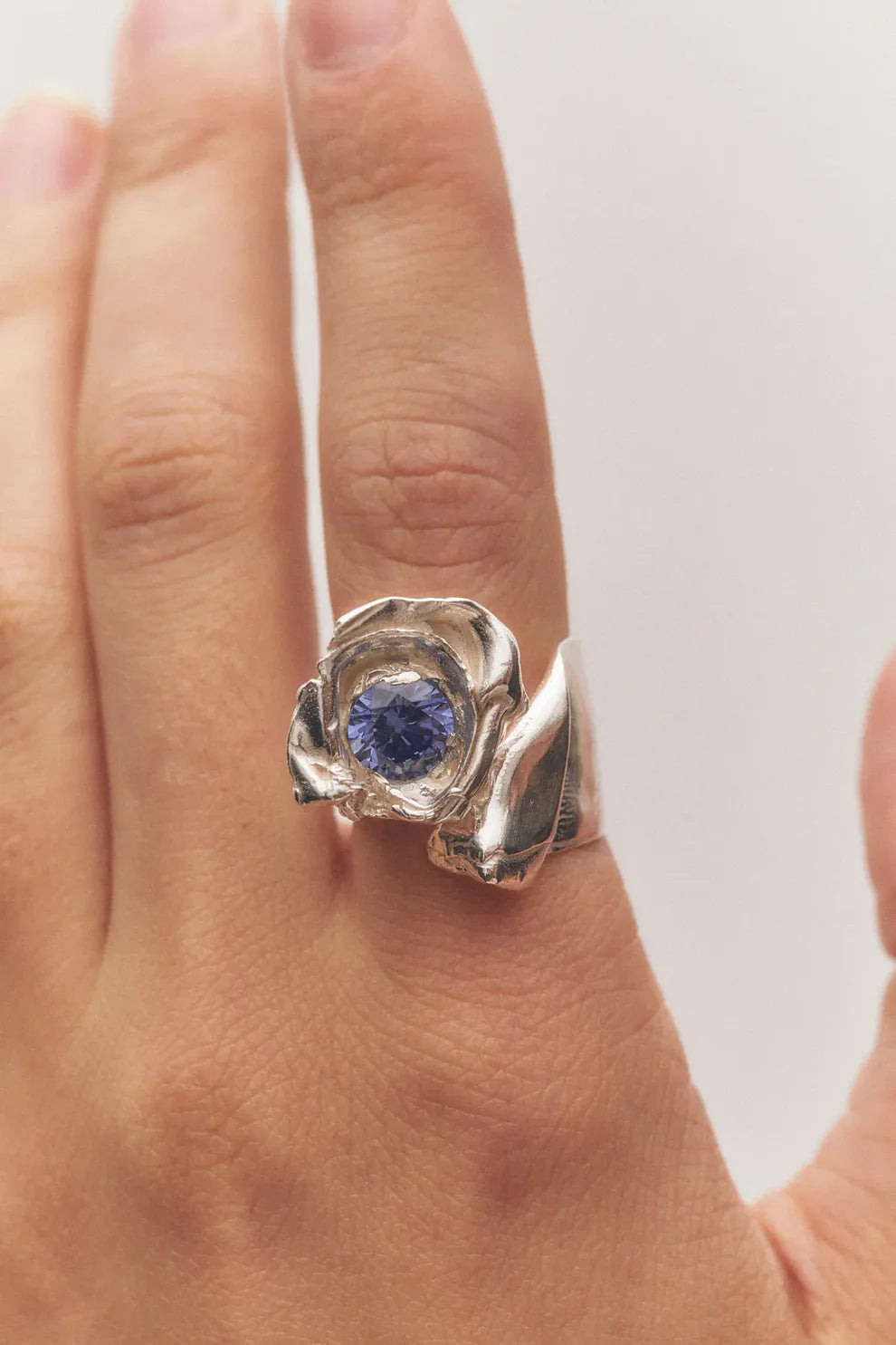 Cobra Ring Silver Blue