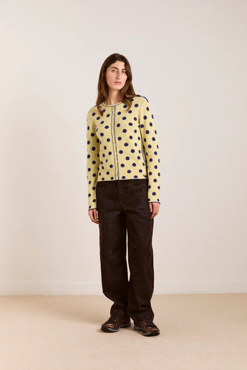 Tabitha Merino Reversible Cardigan - Navy/Butter