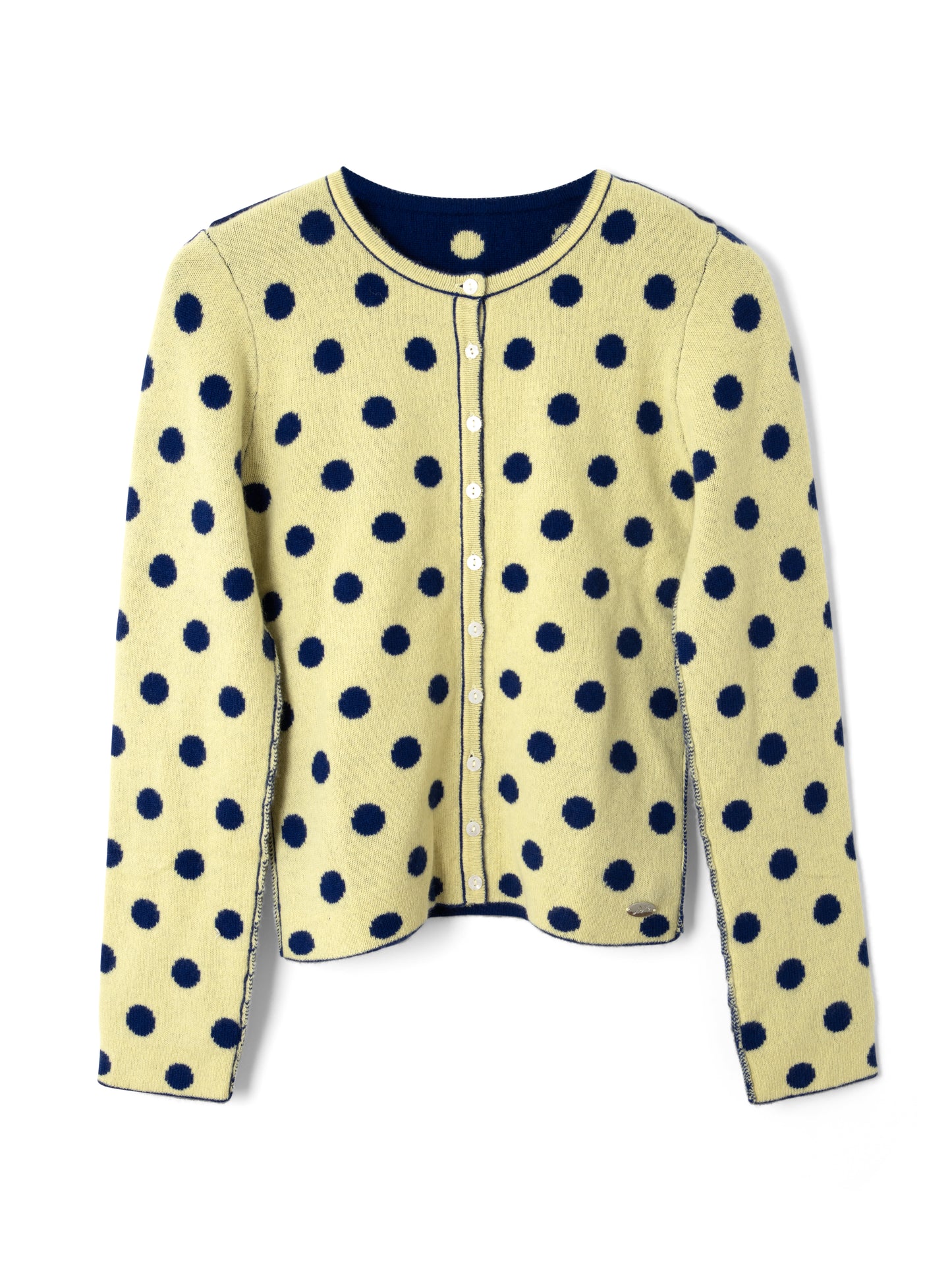 Tabitha Merino Reversible Cardigan - Navy/Butter