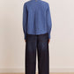 Talia Ruched Shirt - Blue Check