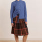 Talia Ruched Shirt - Blue Check