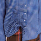 Talia Ruched Shirt - Blue Check