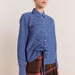 Talia Ruched Shirt - Blue Check
