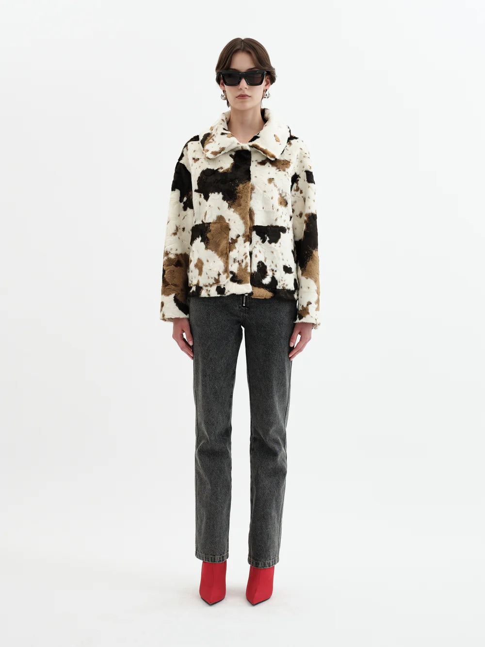 Traci Jacket - Cow Print