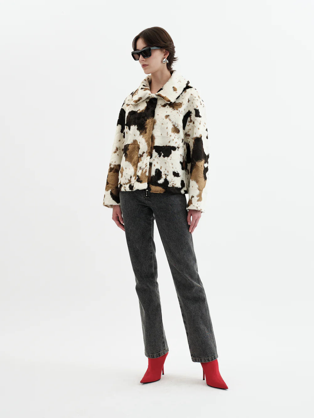 Traci Jacket - Cow Print