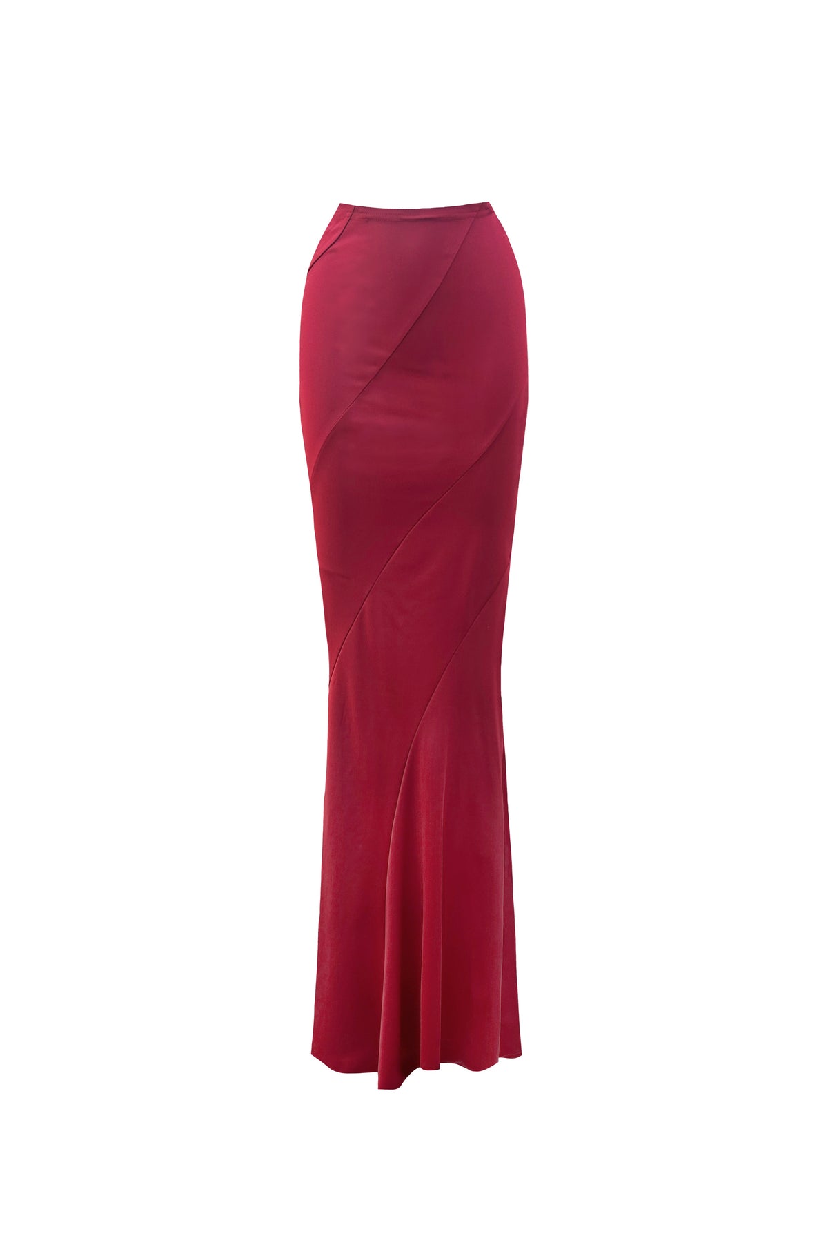 The Twisted Maxi Skirt in Burgundy