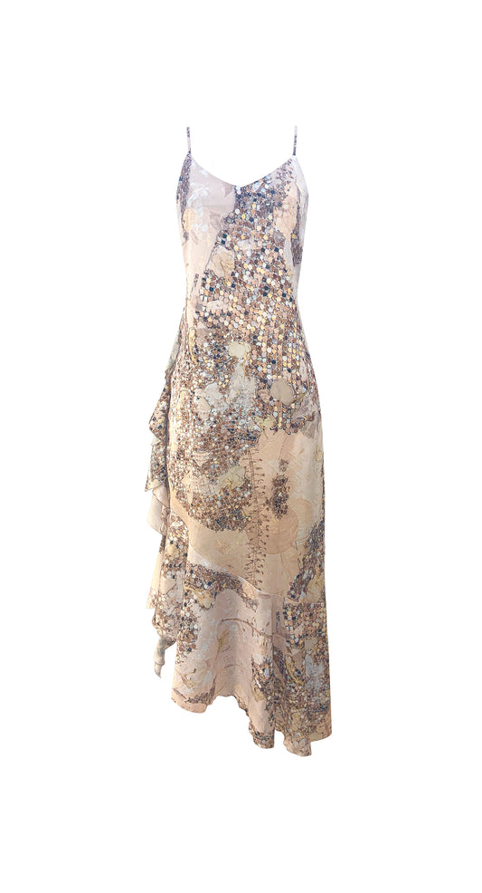 The Flamingo Dress in Gold Rush