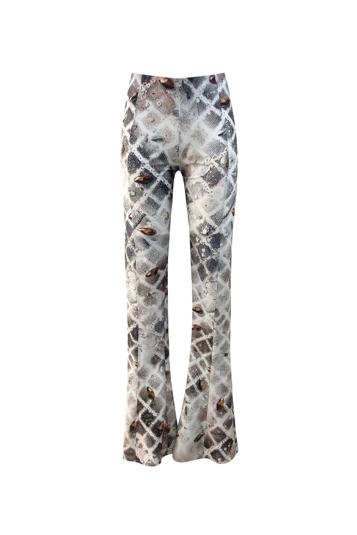 The Trousers with Slit in Checkered