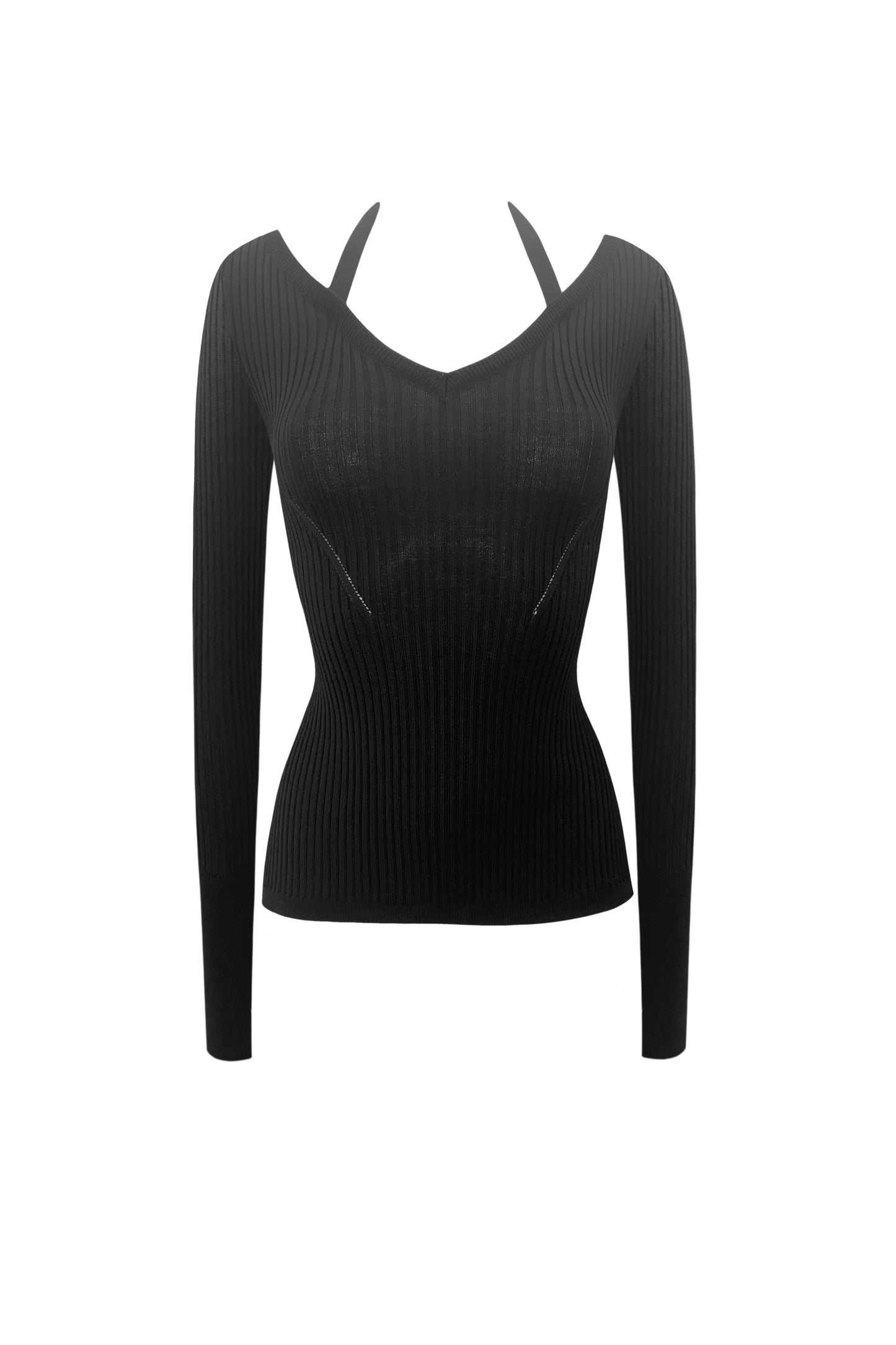 The Tie-Knit Top - Black