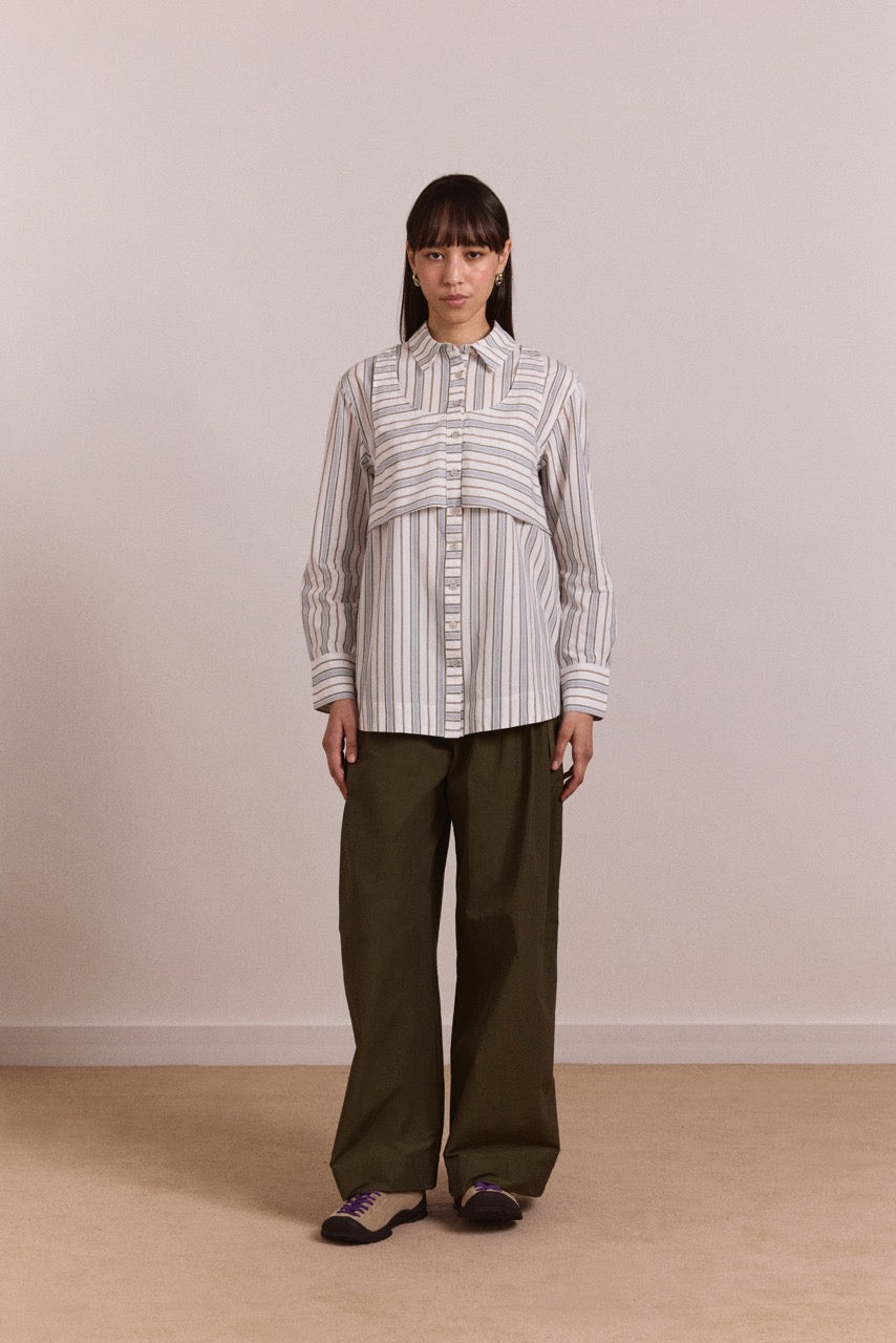 Valeria Double Layer Shirt Caraway Stripe