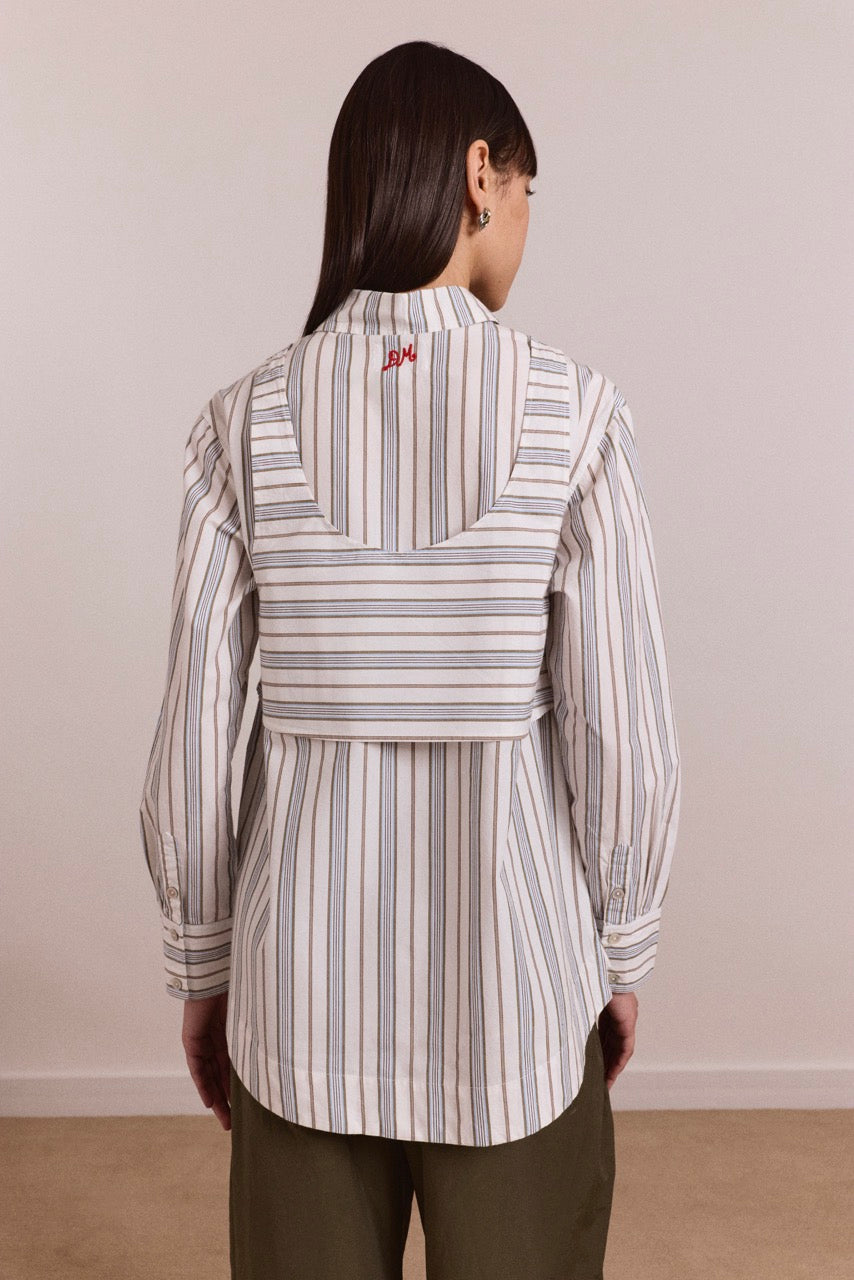 Valeria Double Layer Shirt Caraway Stripe
