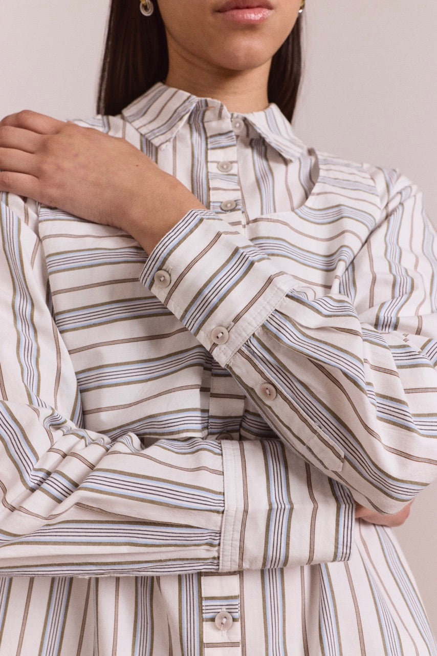 Valeria Double Layer Shirt Caraway Stripe