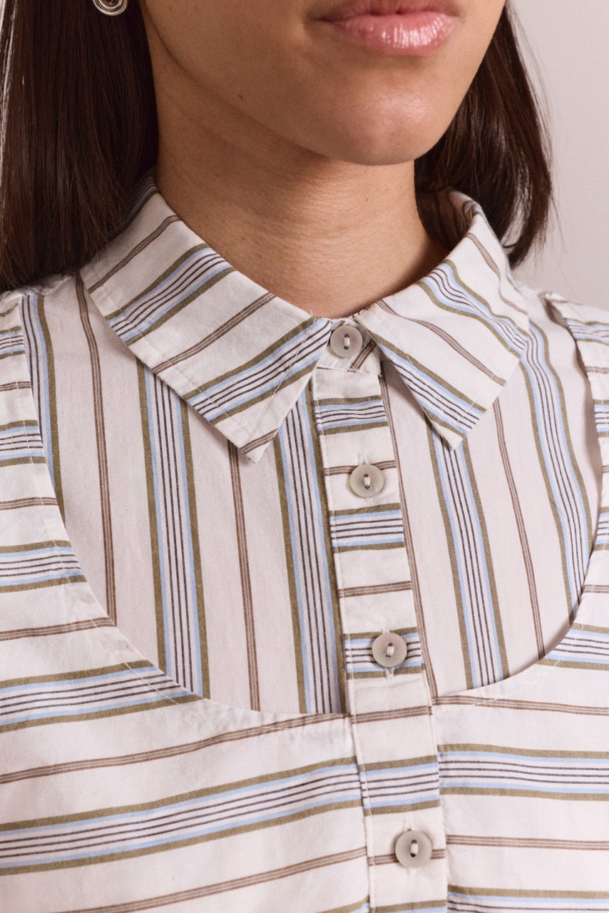 Valeria Double Layer Shirt Caraway Stripe