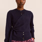 Venna Wrap Merino Wool Cardigan Navy